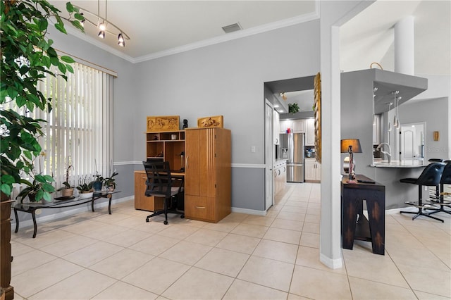 1422 Via Milanese, Punta Gorda, FL 33950 - office featuring crown molding and light tile patterned floors