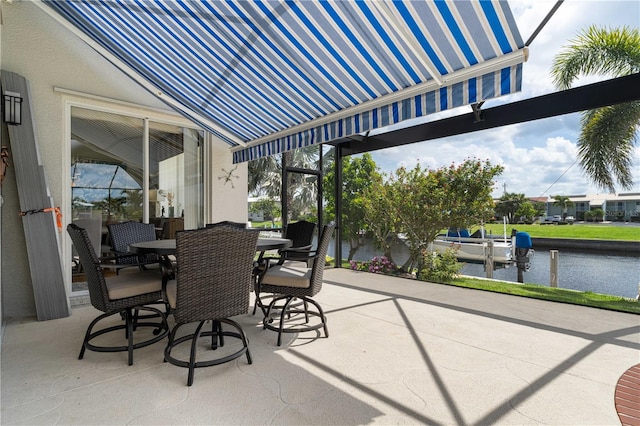1422 Via Milanese, Punta Gorda, FL 33950 - view of patio / terrace featuring a water view and outdoor dining area