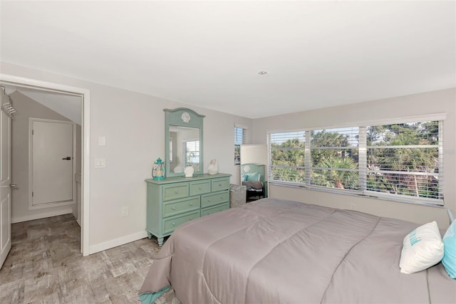 bedroom featuring light hardwood / wood-style flooring