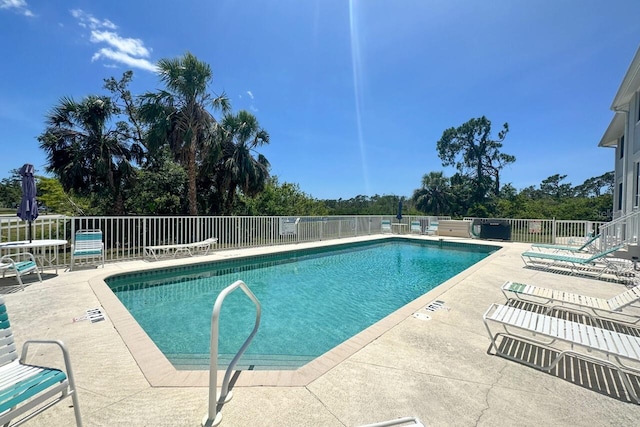 view of pool featuring a patio