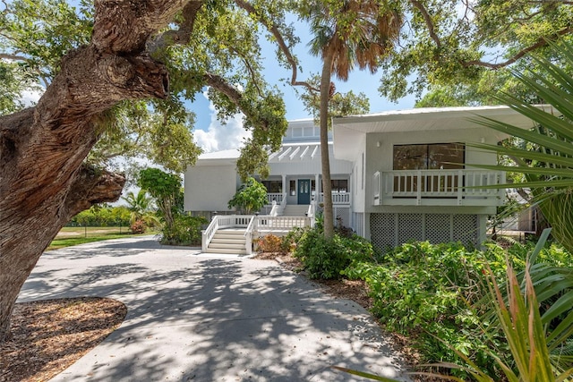 view of front of property with a porch