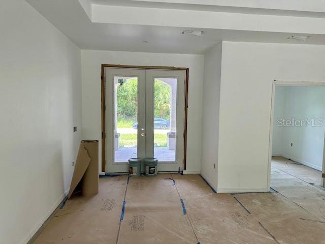 doorway to outside featuring french doors