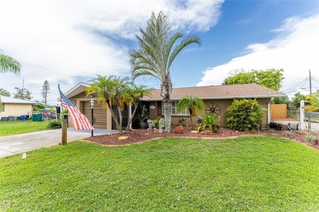 single story home with a carport and a front yard