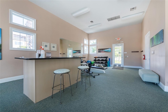 bar with dark carpet