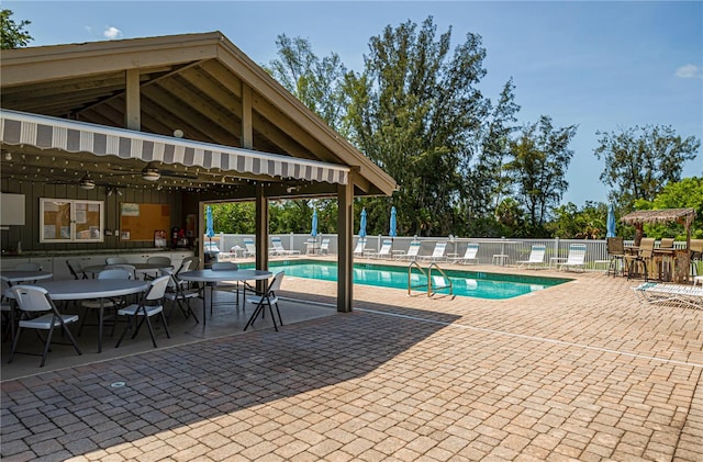 view of pool with a patio area