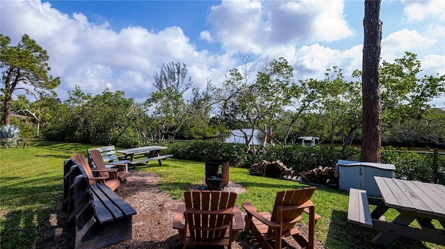 exterior space with a lawn