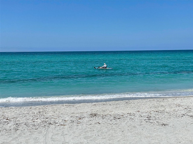 view of water feature with a view of the beach