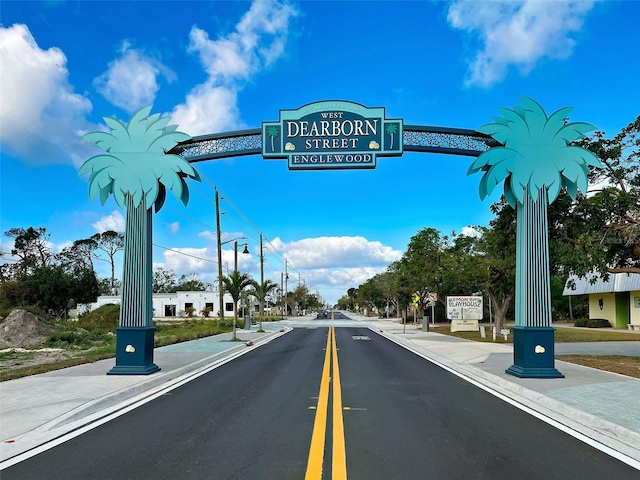 view of community sign