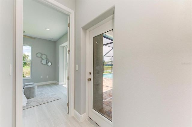 entryway featuring light hardwood / wood-style flooring