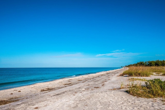 property view of water with a beach view