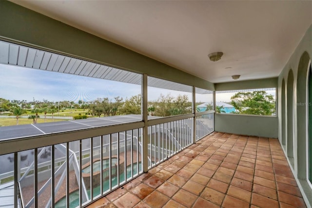 view of unfurnished sunroom