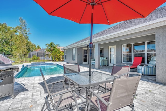 view of pool featuring a patio area