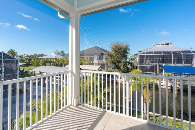 balcony with a water view