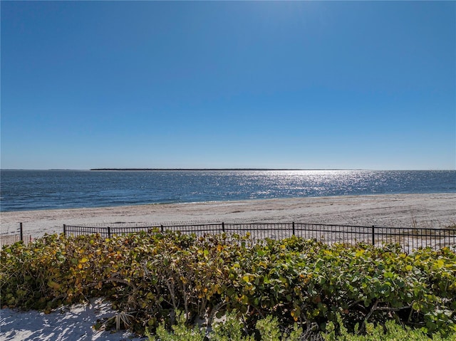 property view of water with a view of the beach