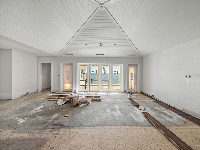 interior space with lofted ceiling