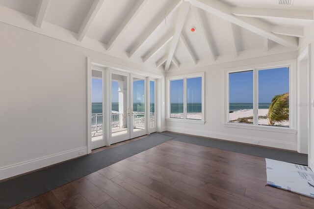 894 Hill Tide Ln, Boca Grande, FL 33921 - unfurnished sunroom with french doors and a water view