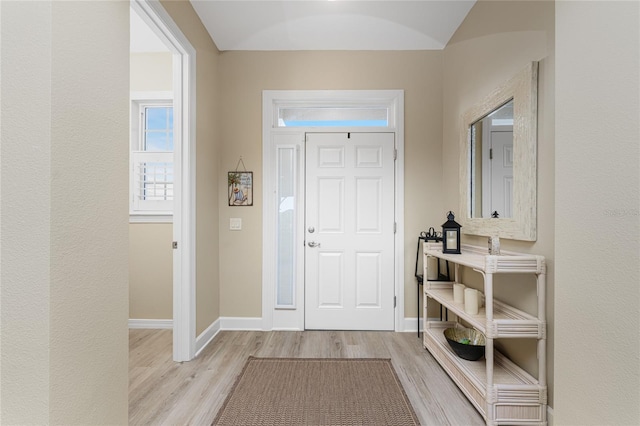 foyer entrance featuring light hardwood / wood-style floors