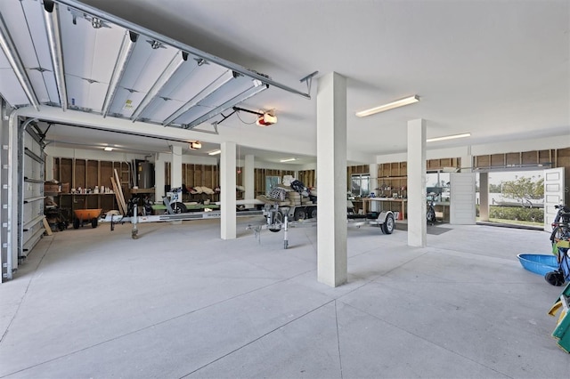 workout area featuring water heater