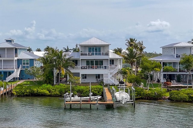 exterior space with a boat dock