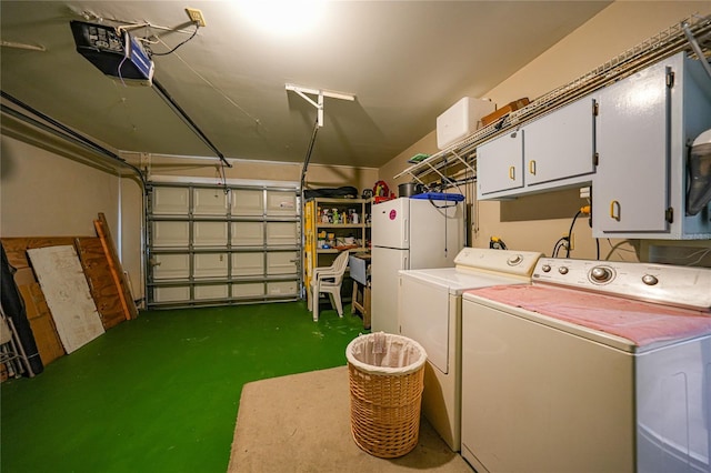 interior space featuring cabinets and independent washer and dryer