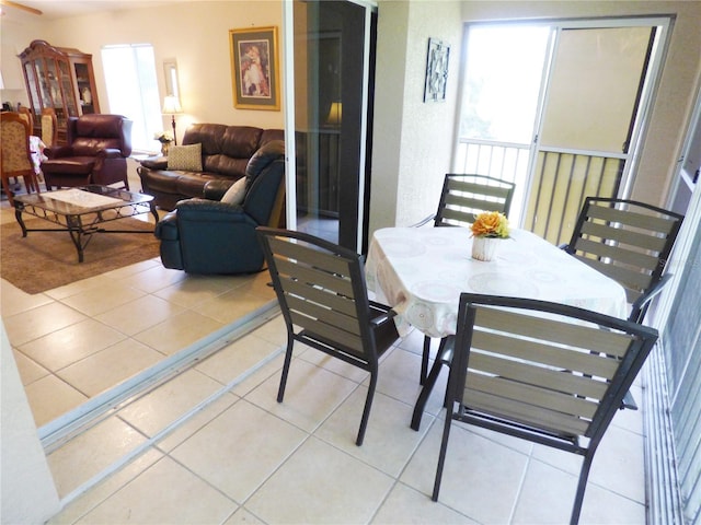 dining space featuring tile patterned floors