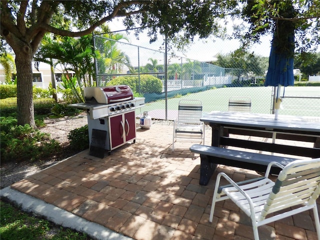 view of patio featuring area for grilling