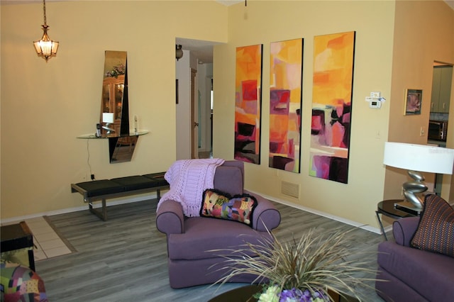 interior space featuring hardwood / wood-style floors