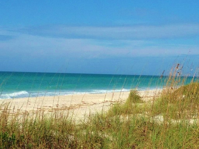 property view of water with a beach view