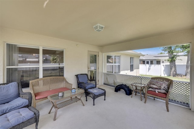 view of terrace featuring outdoor lounge area