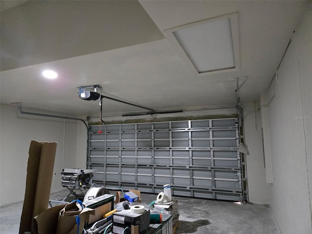 garage featuring a garage door opener