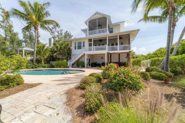 view of swimming pool with a patio