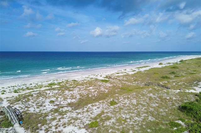 property view of water featuring a view of the beach