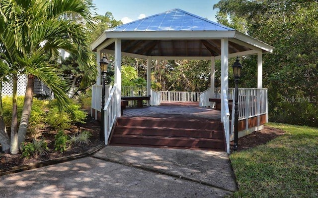 exterior space with a gazebo