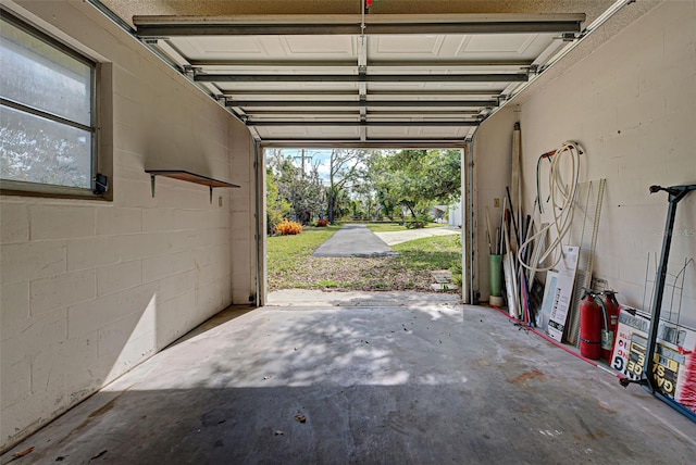 view of garage