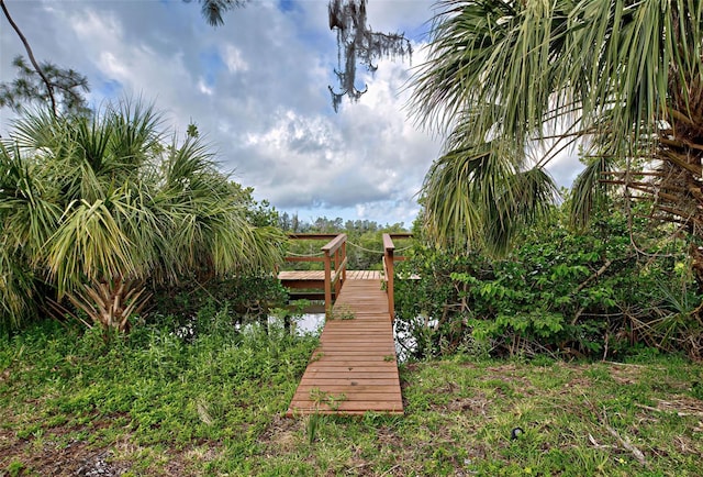 view of dock area