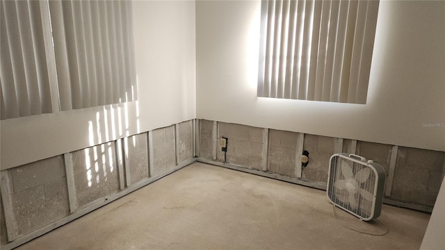 interior space with concrete floors