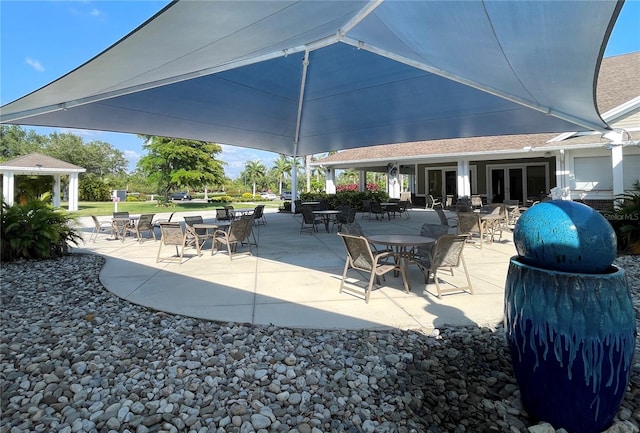 view of patio / terrace featuring a gazebo