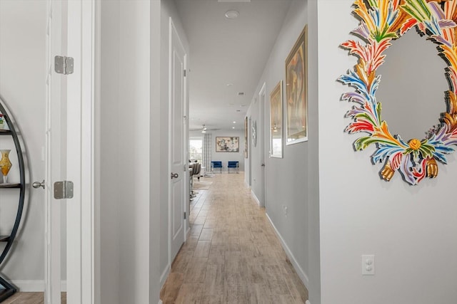 hall featuring light hardwood / wood-style floors