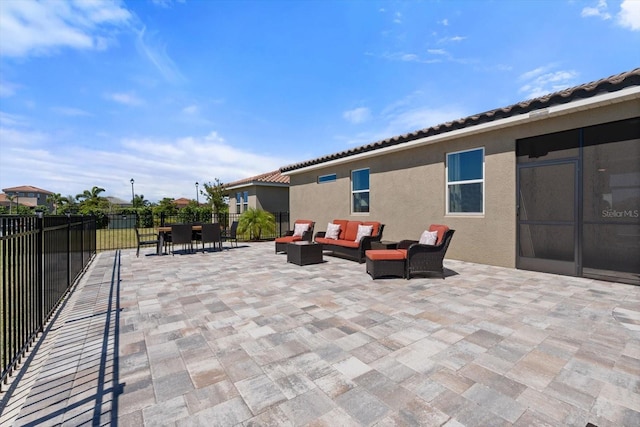 view of patio with an outdoor hangout area