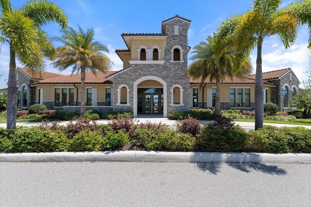 view of front of property featuring french doors