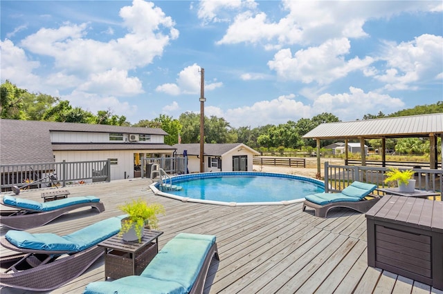 view of pool with a deck