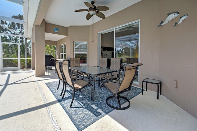 view of patio / terrace with ceiling fan