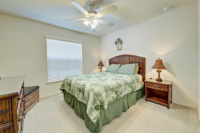 bedroom with carpet and ceiling fan