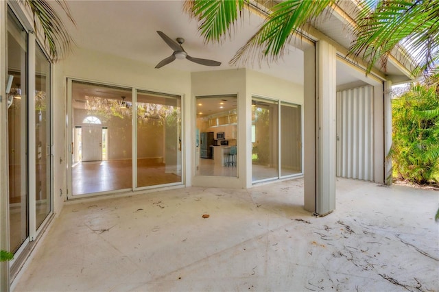 view of patio / terrace with ceiling fan