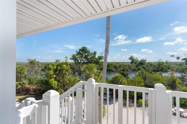 balcony with a water view