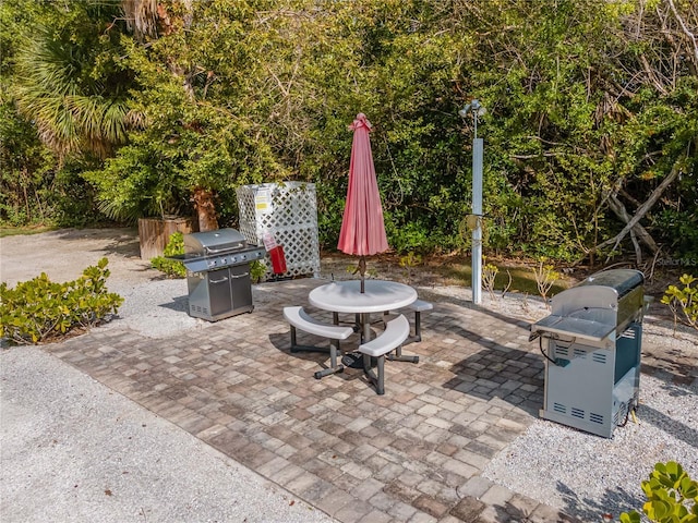 view of patio / terrace with a grill