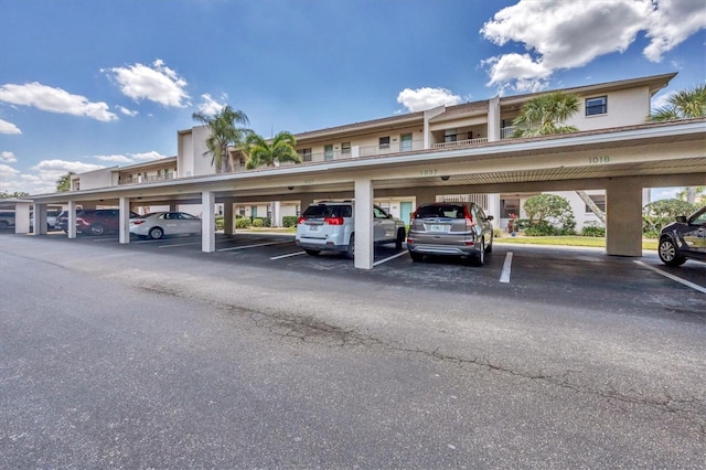 view of parking featuring a carport