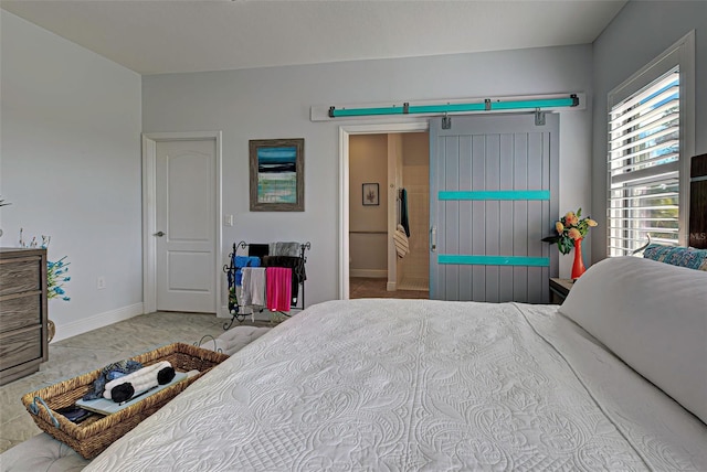 bedroom with tile flooring