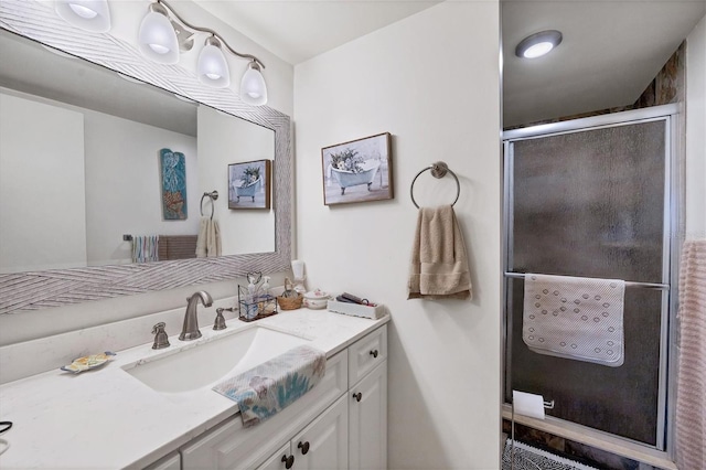 bathroom with vanity with extensive cabinet space