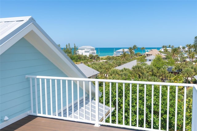 balcony with a water view